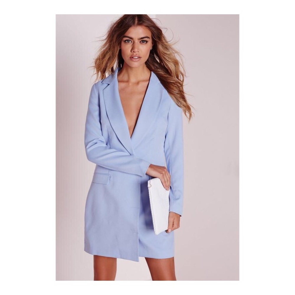 Missguided Pastel Blue Blazer Dress